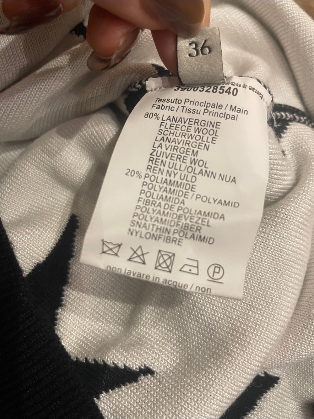 MSGM Black Crewneck Sweater Dress with White Star Print New - Picture 4 of 4